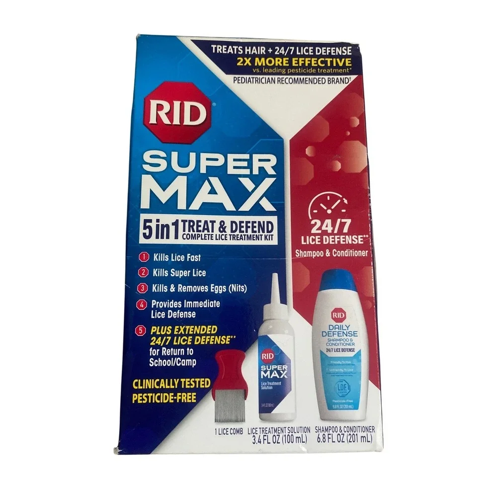 RID Super Max 5 in 1 Complete Lice Treatment Kit Pesticide Free Exp 11/2027